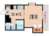 パルコ－ト仲板 1DKの間取り