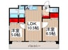 アコモ－ド北原台 2LDKの間取り
