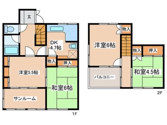 間取図 安永　貸家