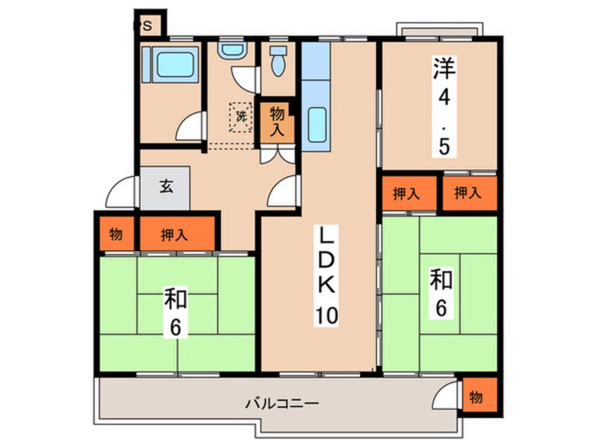 間取図 田園青葉台住宅１４号棟(１０５)