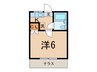 安西ハイツ 1Kの間取り