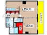 ベルヴェル稲城 1LDKの間取り