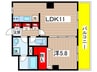 ベルヴェル稲城 1LDKの間取り