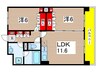 ベルヴェル稲城 2LDKの間取り