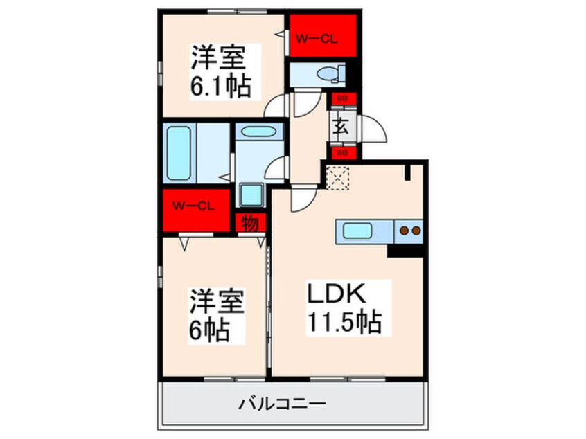 間取図 ﾌﾟﾗﾝﾀﾝﾔﾏﾆ