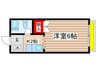 グローリーヒル 1Kの間取り