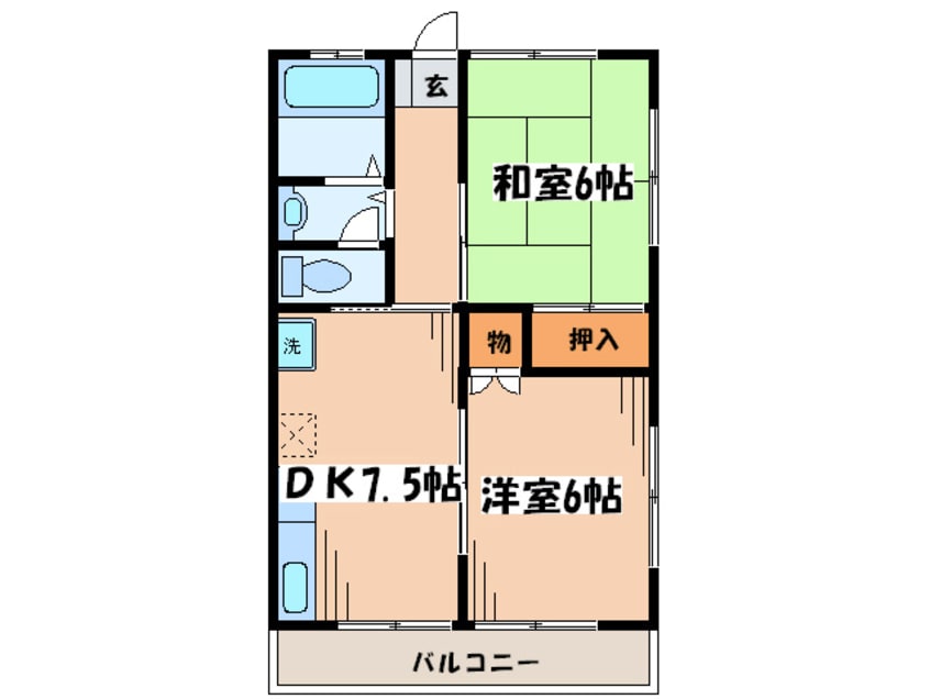 間取図 コ－ポかさぐらんで