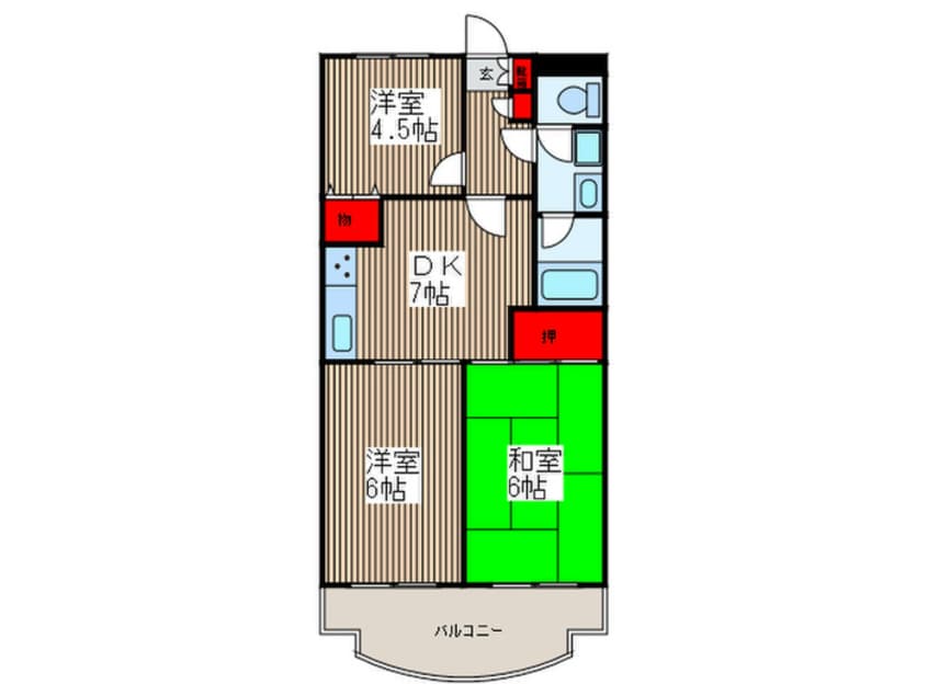 間取図 東川口ｶﾞｰﾃﾞﾝﾌﾟﾗｻﾞ弐番館