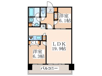 間取図 プラザタワ－勝どき