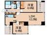 プラザタワ－勝どき 2LDKの間取り