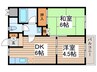 フロ－レンスナカムラ 2DKの間取り