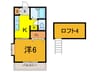 クレストハイム 1Kの間取り
