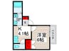 ペアレンツⅡ 1Kの間取り