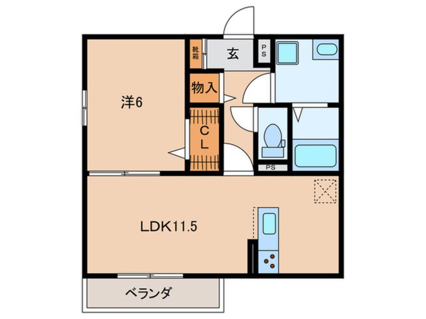 間取図 リビオン渡田