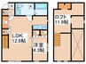 プリマ町田金森弐番館 1LDKの間取り