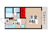 ハイツペガサスＡ棟 1DKの間取り