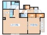 サンフォレスト 1LDKの間取り