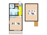 カスティーロ多磨町 1Rの間取り