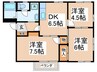 メゾンサンライトＦ 3DKの間取り