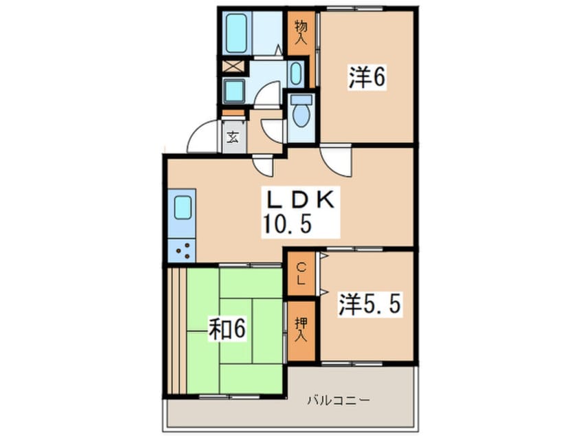 間取図 ハイムさがみの園B
