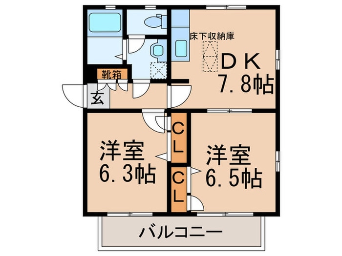 間取り図 クレスト桜川Ｂ