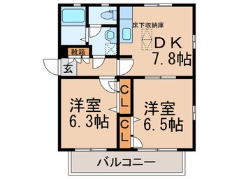 間取図 クレスト桜川Ｂ