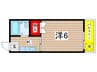 アゼリアコート平尾 1Kの間取り