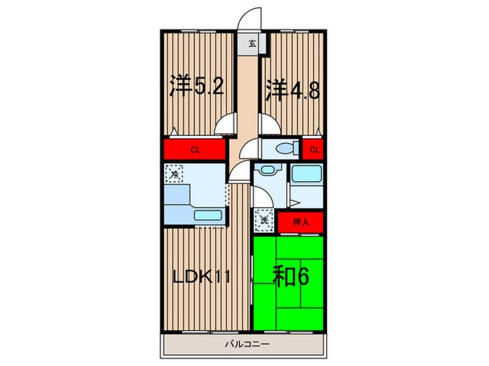 間取り図 サニ－・プレスキャッスルＢ