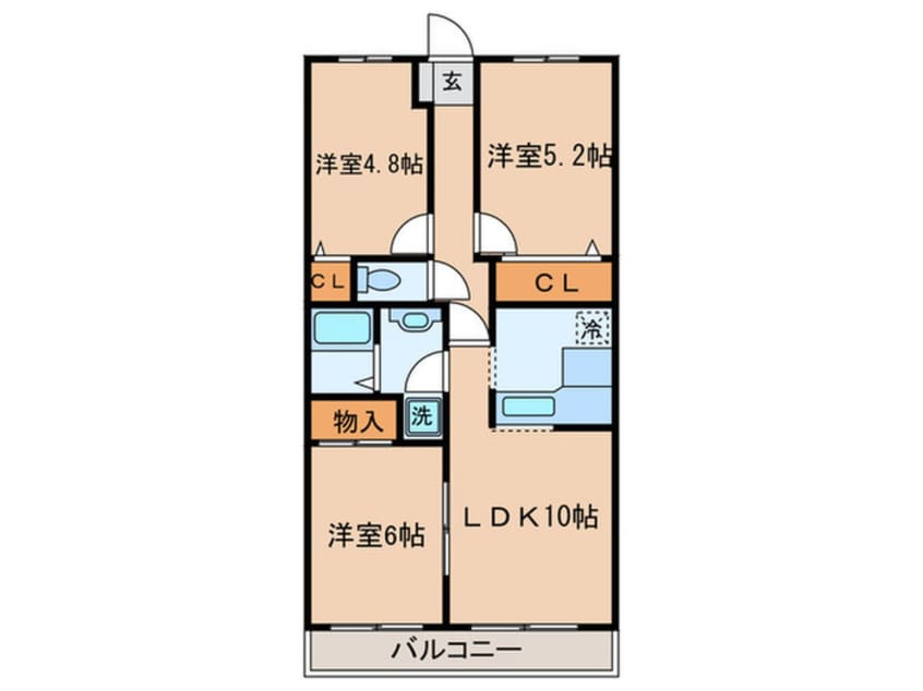 間取図 サニ－・プレスキャッスルＢ