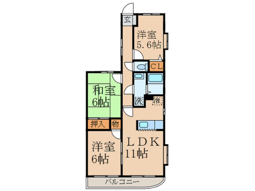 間取図 サニ－・プレスキャッスルＡ