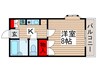 バンボーハイツ３号館 1Kの間取り