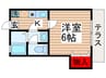 バンボーハイツ２号館 1Kの間取り