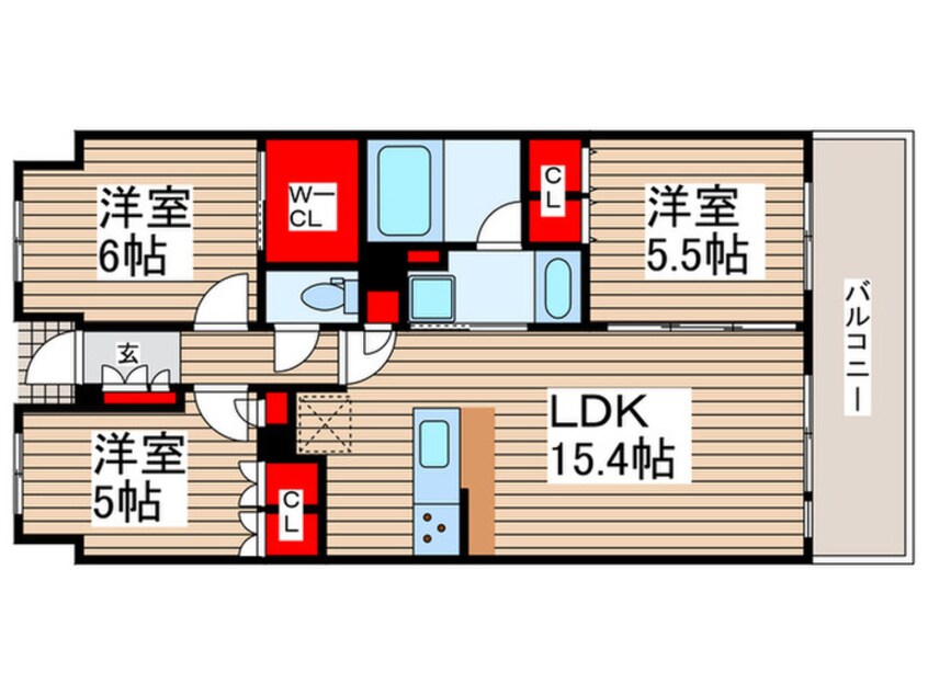 間取図 ヴェレーナ幕張（８０２）