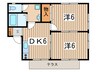 鶴間グリーンハイツ 2DKの間取り
