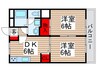 リベール北小金 2DKの間取り