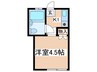 上薄荘 1Kの間取り