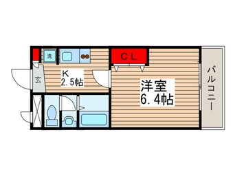 間取図 アンプル－ル　フェ－ル　K.Yu