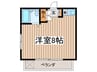 オ－ク三鷹 1Rの間取り