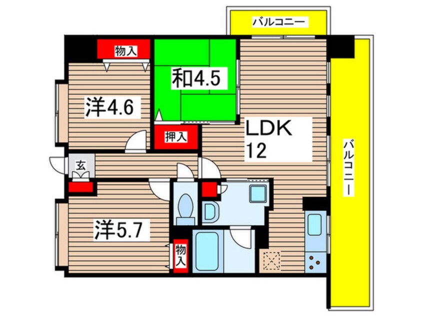 間取図 ディナスティーア千葉要町(701)