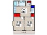 サンハイツ大熊 2DKの間取り