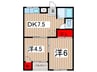 サンハウスＢ 2DKの間取り