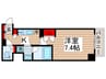 S-RESIDENCE 月島 1Kの間取り