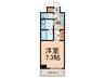 S-RESIDENCE 月島 1Kの間取り