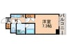S-RESIDENCE 月島 1Kの間取り