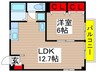 ヴィラ小笹台 1LDKの間取り