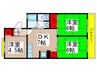 ライトコ－ト菅野(1－5号室) 3DKの間取り
