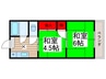 富士喜ハウス 2Kの間取り