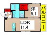 カーサフェリス 1LDKの間取り