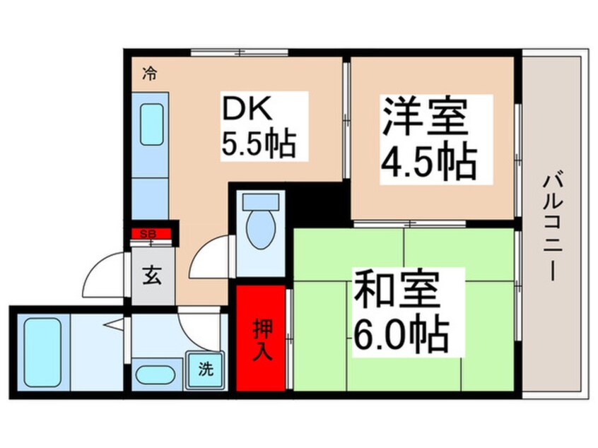 間取図 ユニ－ブル高城(705)