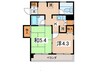 石井ＫＯシティ（３Ｆ・４Ｆ） 2Kの間取り